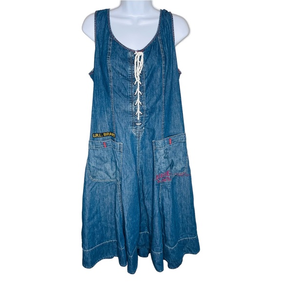 Lauren Ralph Lauren Sleeveless Lace Up Cotton Dress Vintage Limited Edition - Picture 2 of 11